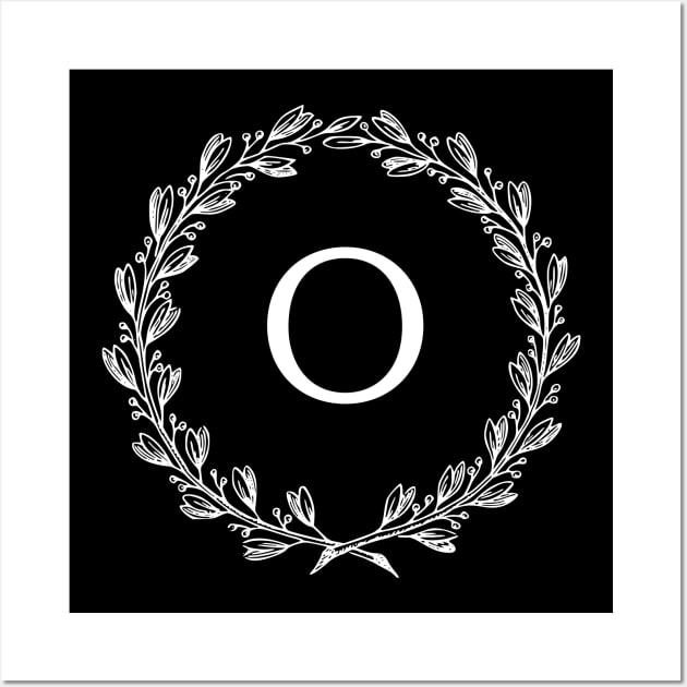 Beautiful Letter O Alphabet Initial Monogram Wreath Wall Art by anonopinion